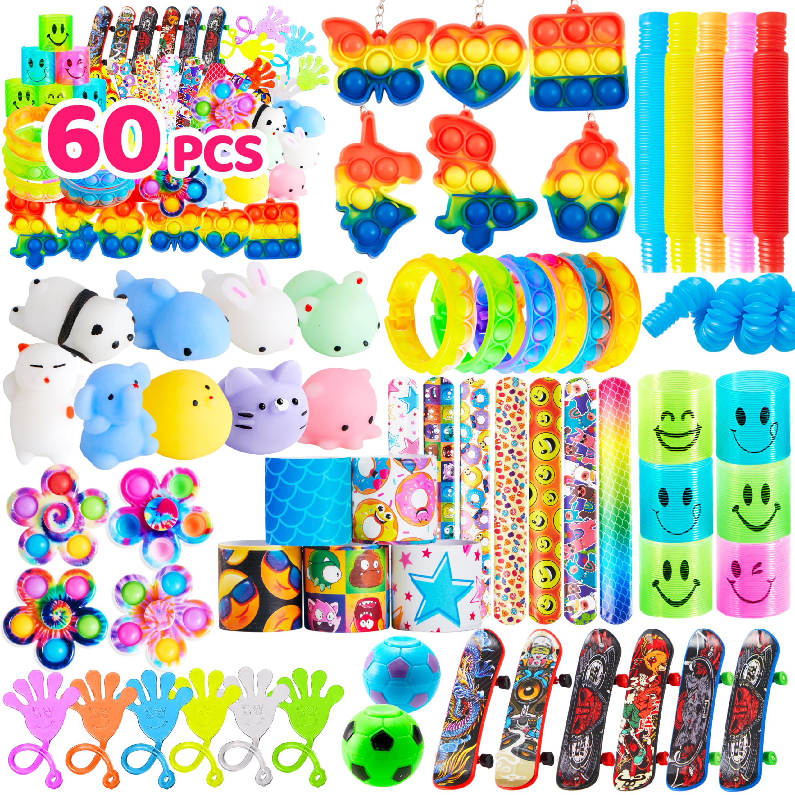 JOYIN 60 Pcs Party Favors for Kids, Fidget Toys Pack, Sensory Toy