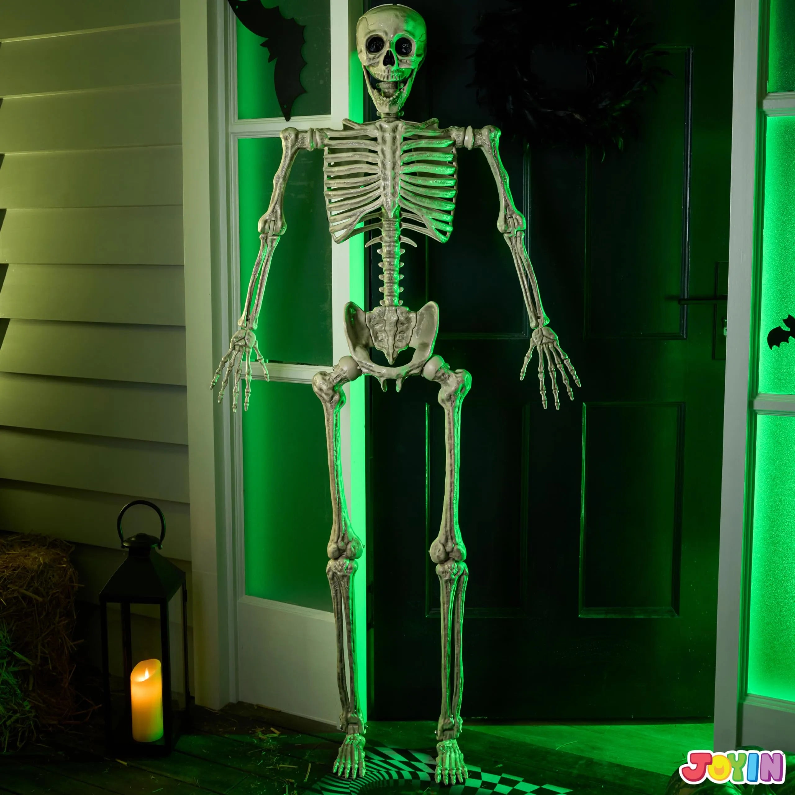 5.6ft Halloween Posable Life Size Skeleton Full Body Realistic Bones w
