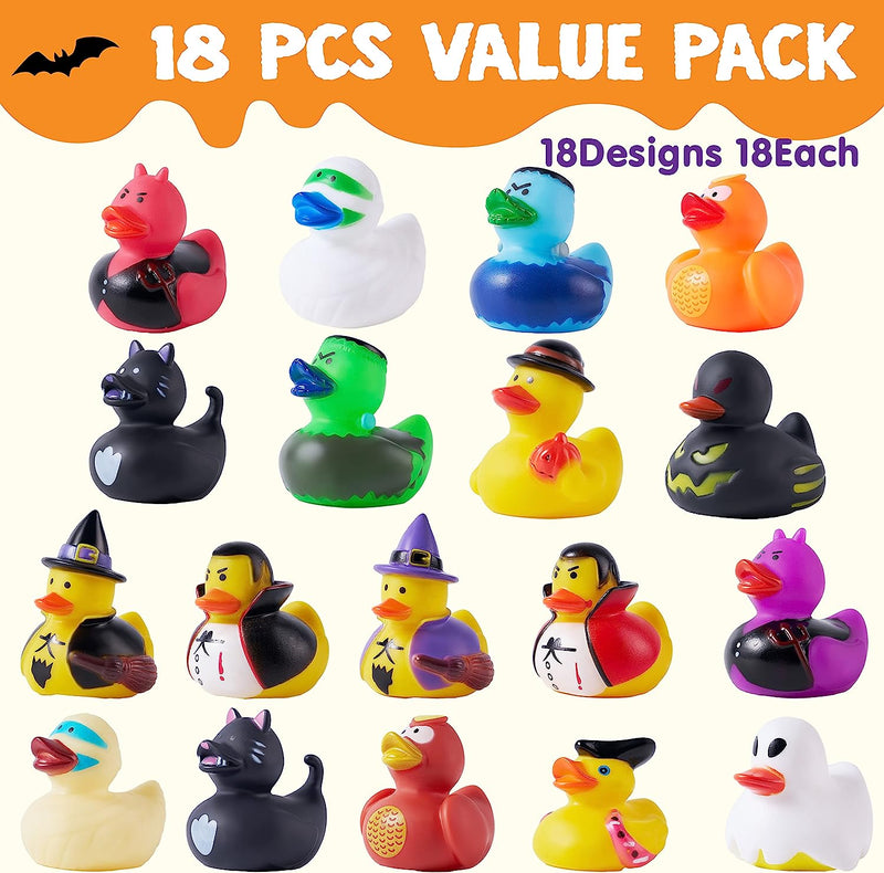 18 Halloween Novelty Assorted Rubber Ducks