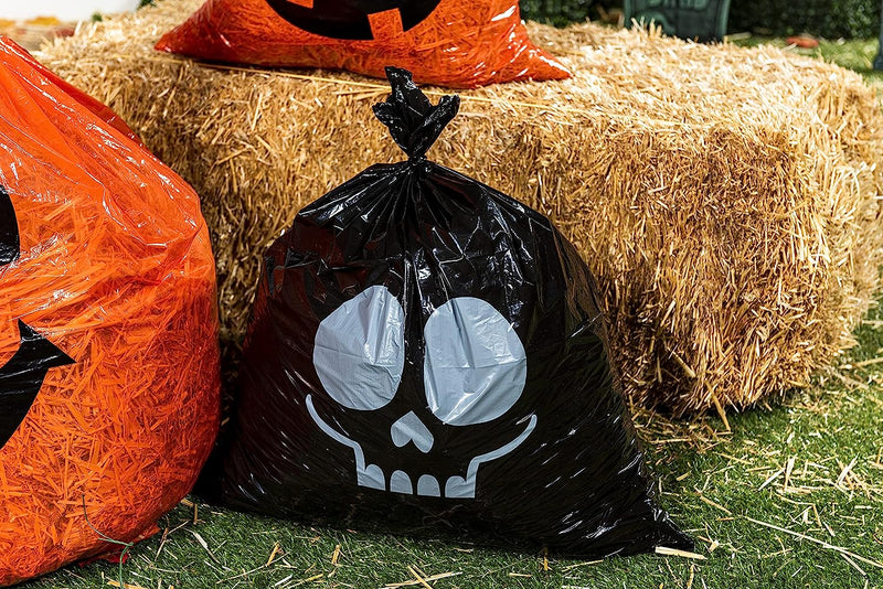 Halloween Plastic Lawn Leaf Bags ,6 Pcs