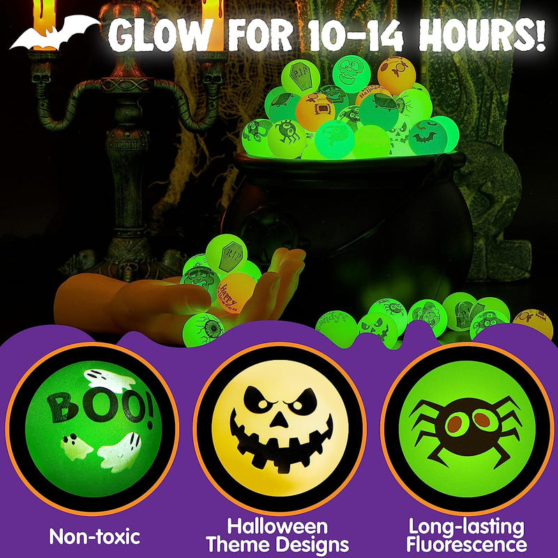 100 Halloween Glow in The Dark Bouncing Balls