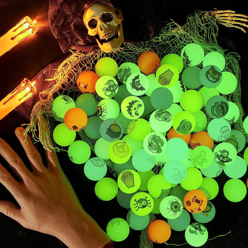 100 Halloween Glow in The Dark Bouncing Balls