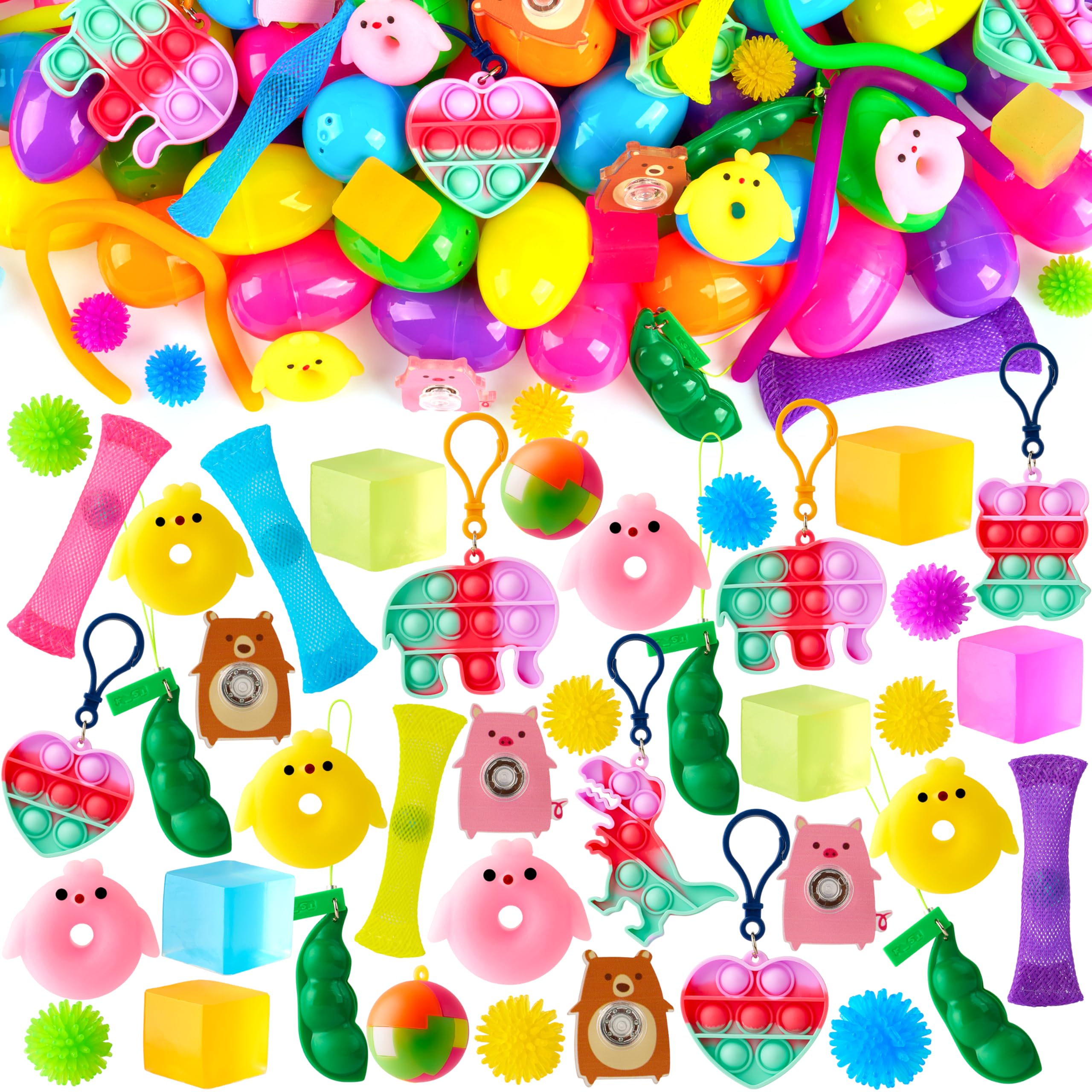 JOYIN 48 Pcs Prefilled Easter Eggs with Assorted Toys for Easter Egg ...