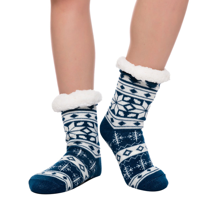 Christmas Fuzzy Ripple Slipper Socks, 2 Pack