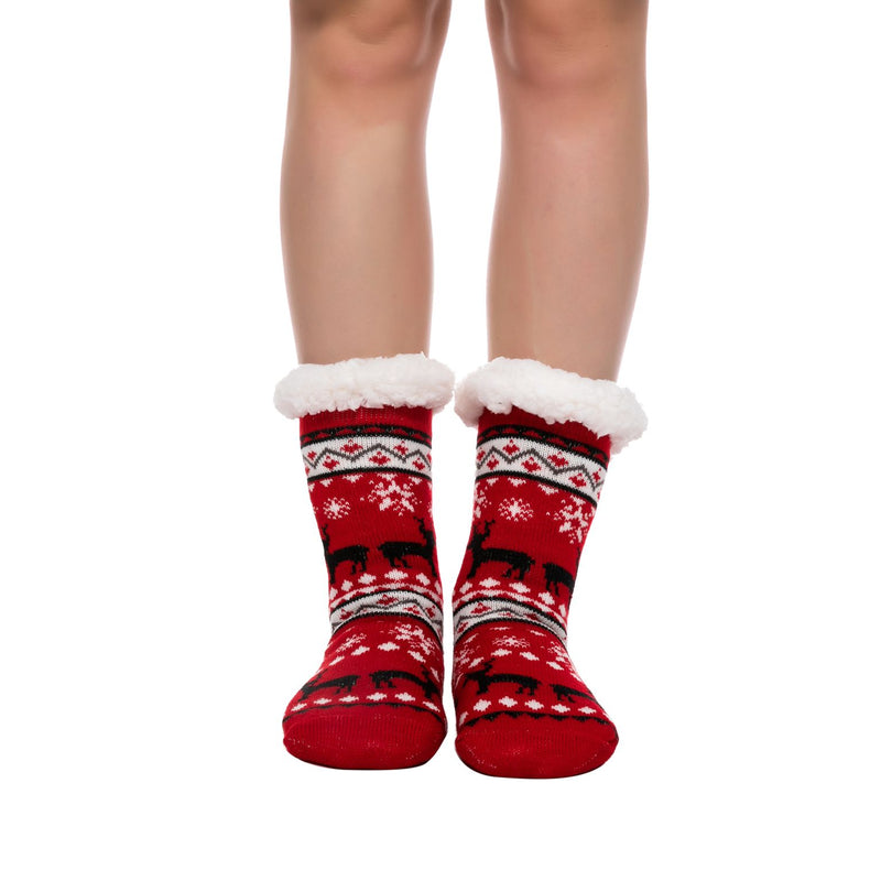 Christmas Fuzzy Crew Socks, 2 Pack
