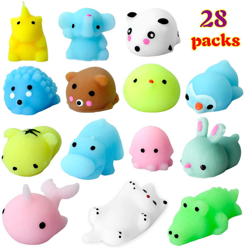28Pcs Kids Valentines Cards with Squishies Toys in Boxes-Classroom Exchange Gift