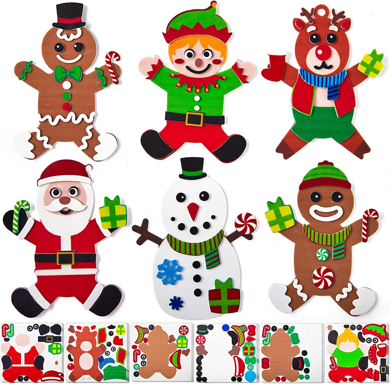 16Pcs Foam Christmas Character Ornaments