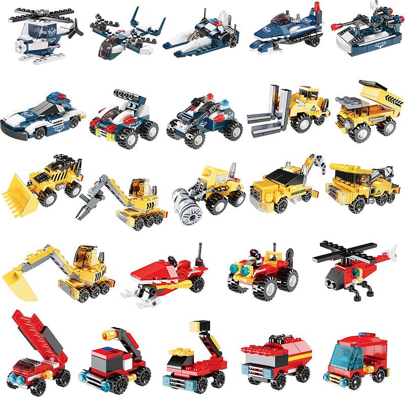 Christmas Advent Calendar Toys with Vehicle Building Blocks