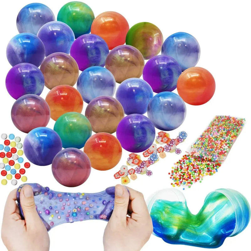 24Pcs Cosmic Realm Slime Easter Glossy Balls