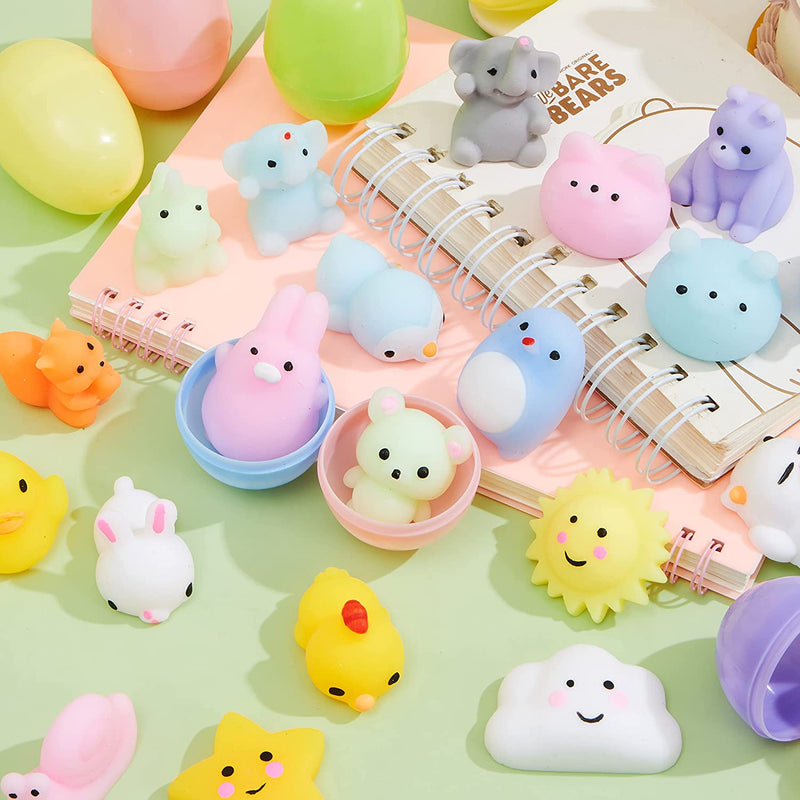24Pcs Prefilled Easter Eggs With Mochi Squishy Toys