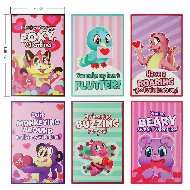30Pcs Kids Valentines Cards With Rulers Set-Classroom Exchange Gifts