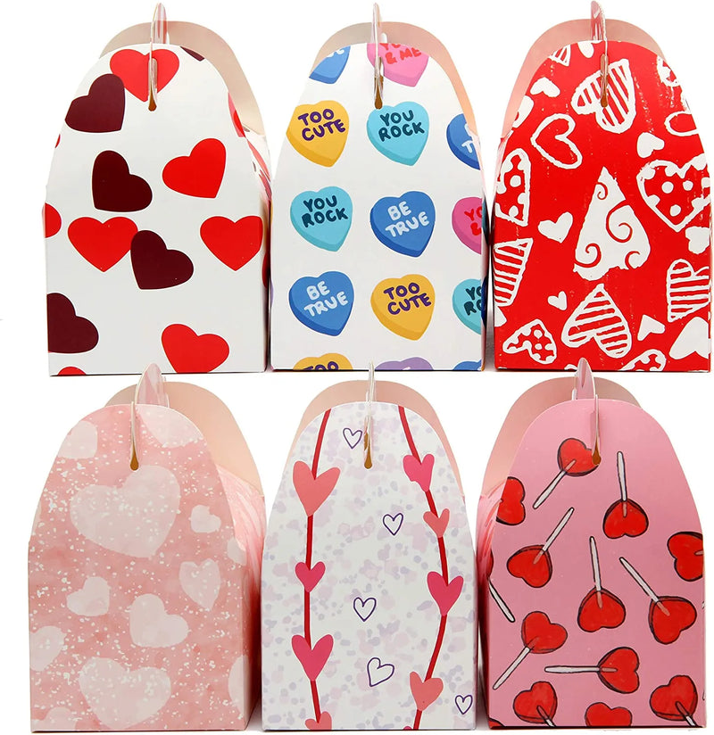 24pcs Valentine's Days Heart Bakery Treat Boxes 4.4in