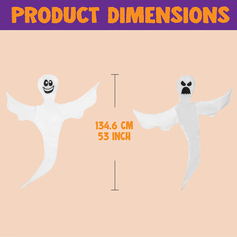 53in Bendable Tree Wrap Ghost, 2 Pack