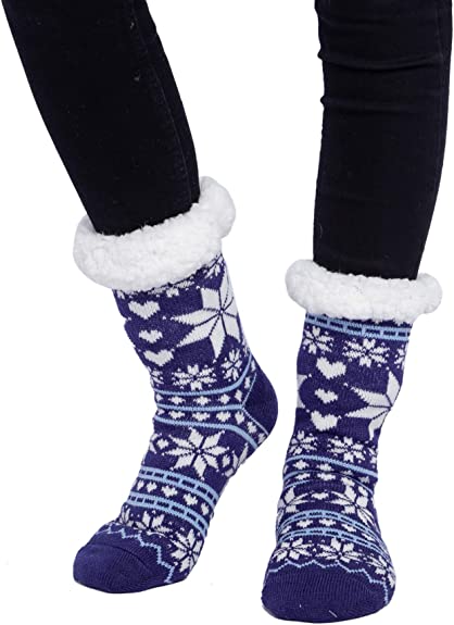 2 Piece Women's Fleece Soft Slipper Socks