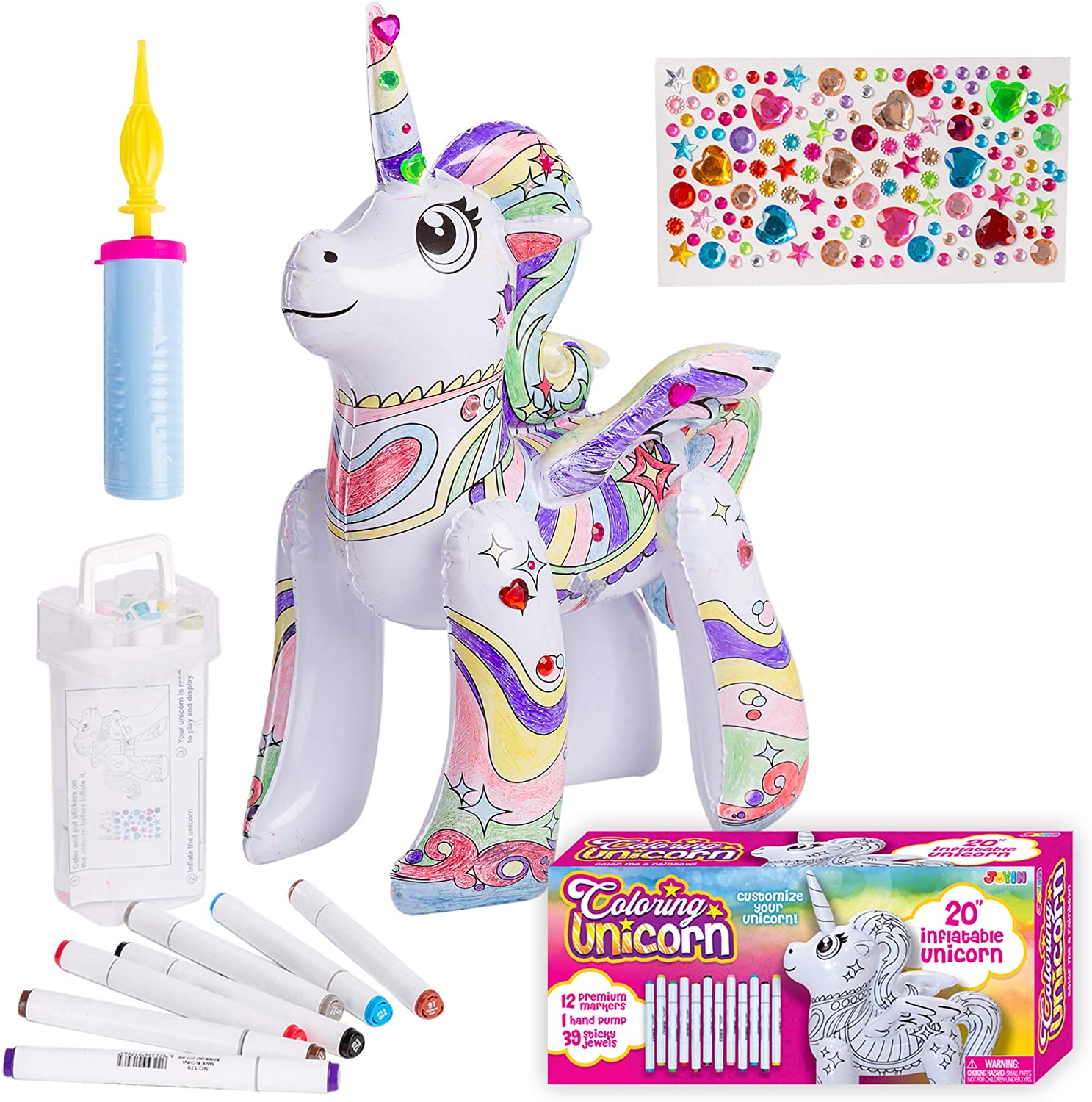 Rainbow Unicorn Inflate, Blow-Up Unicorn Inflate for Birthday
