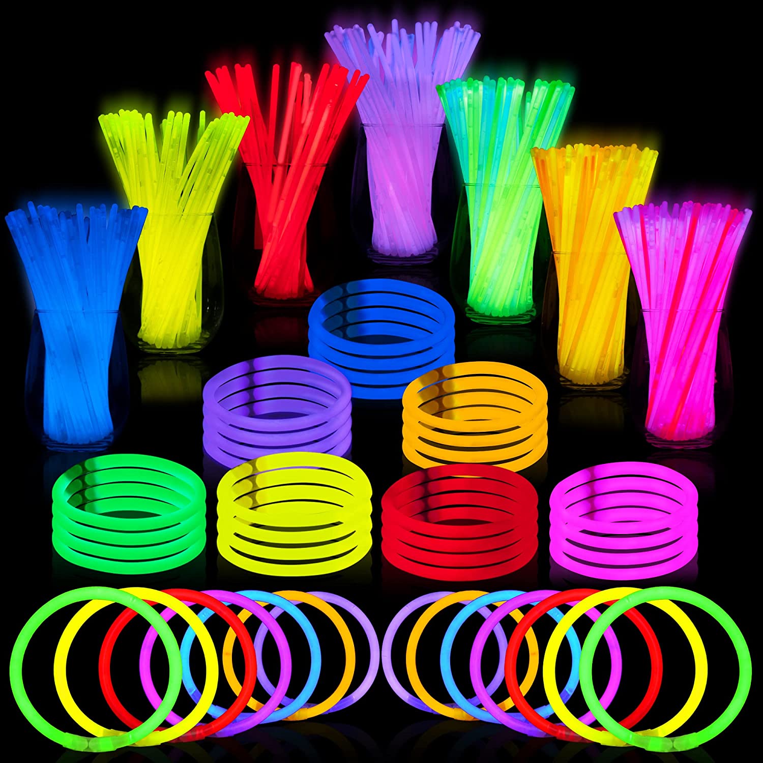100pk 8 Inches Glow in the Dark Glow Sticks – Piper and Dune
