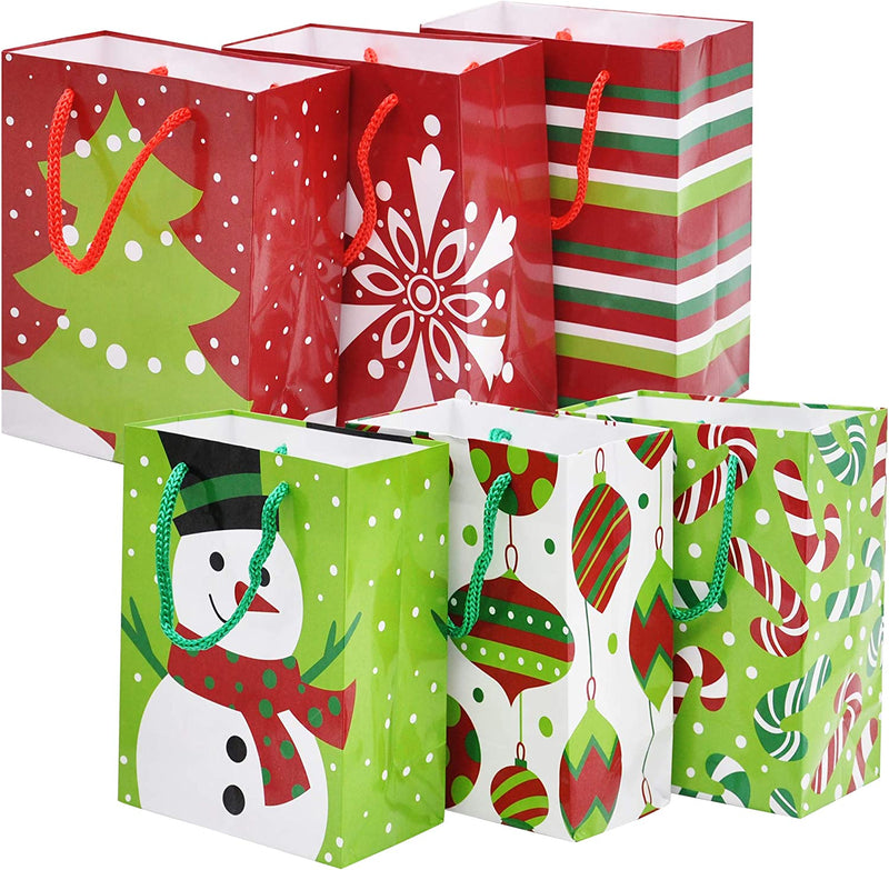 18 Pack Christmas Gift Bags, Holiday Paper Bags