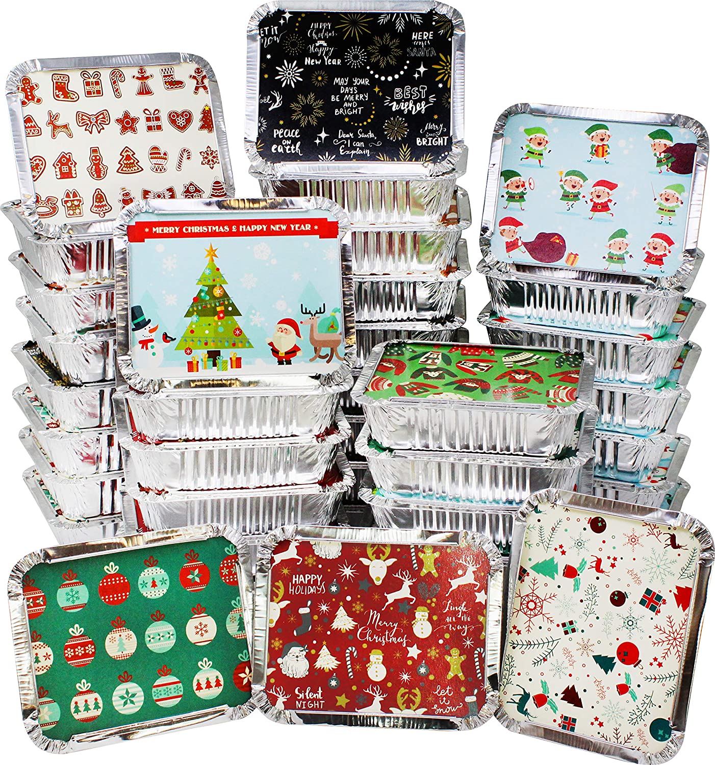 JOYIN  Christmas Foil Containers, 40pcs