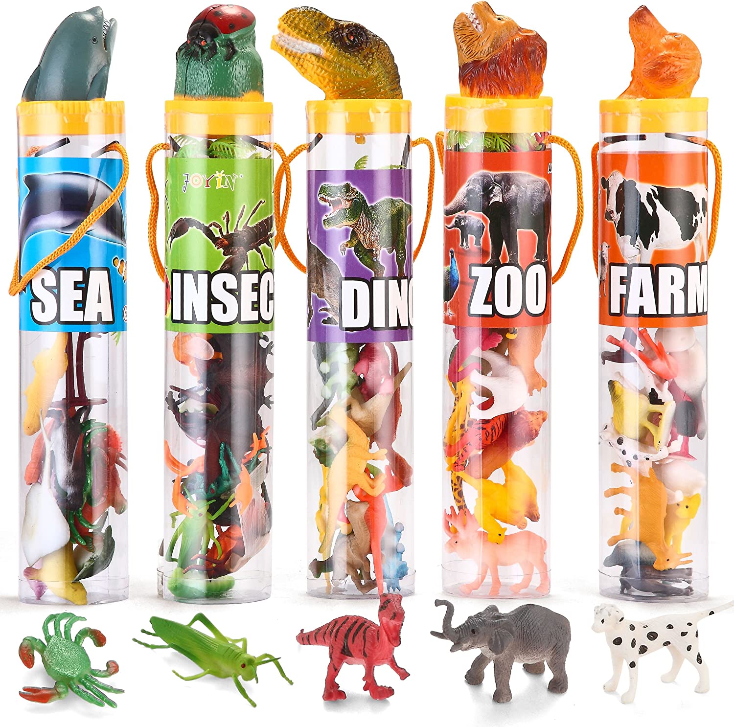 JOYIN | Assorted Dinosaurs, Insects and Natural Animals, 5 Pack