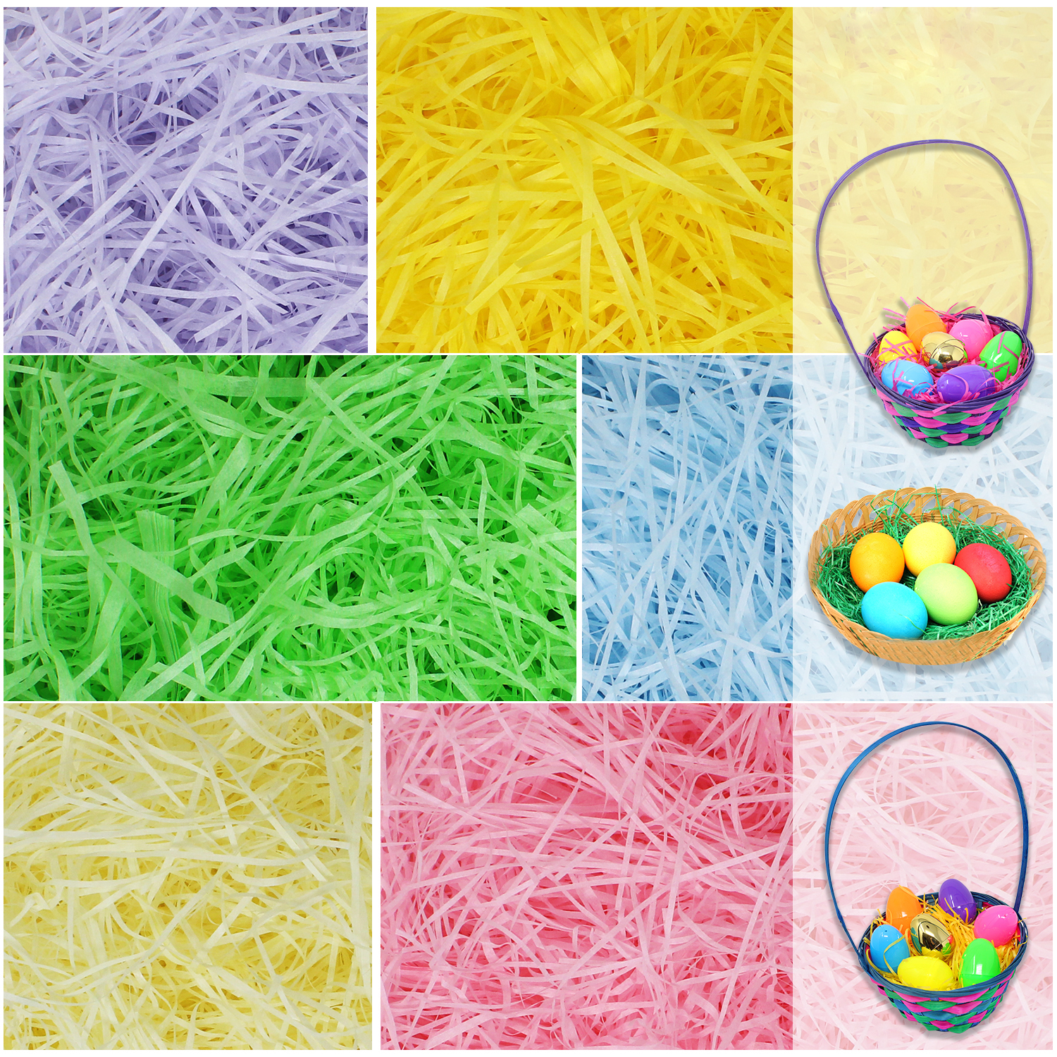JOYIN Recyclable Shred Paper Grass 24oz (680g) 6 Colors Easter Basket Filler Stuffers for Easter Egg Hunt Dcor, Party Favors, Classroom Event