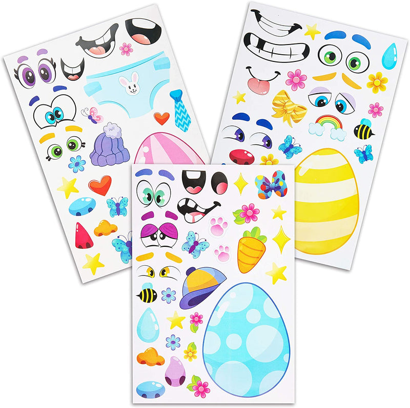 36Pcs Easter Make a Face Stickers