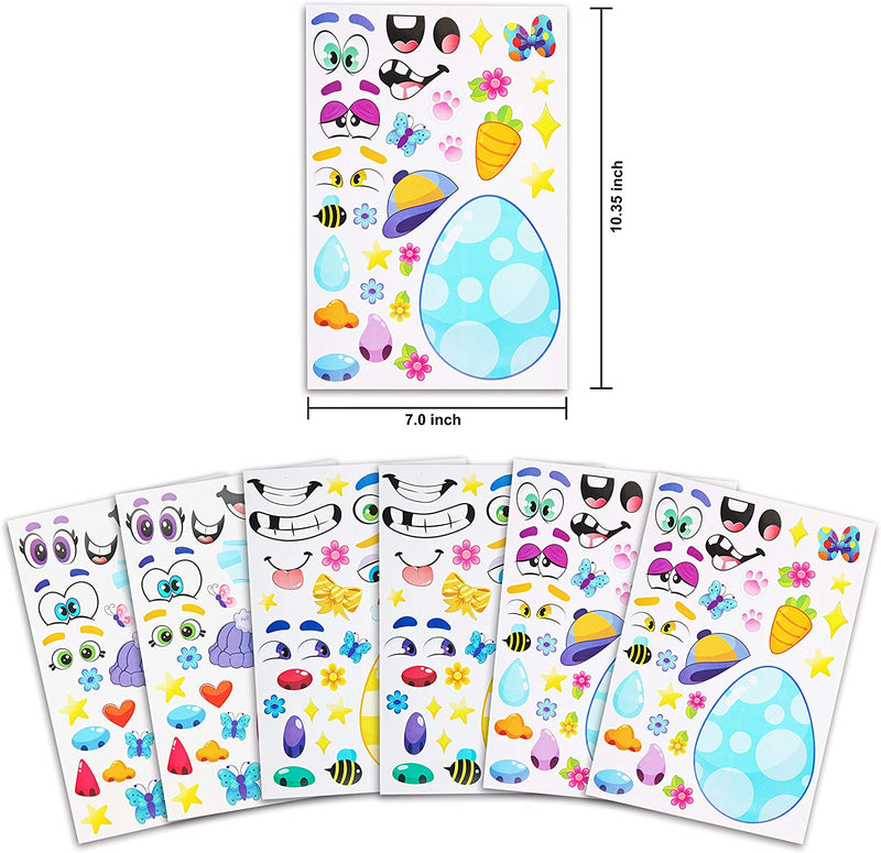 36Pcs Easter Make a Face Stickers