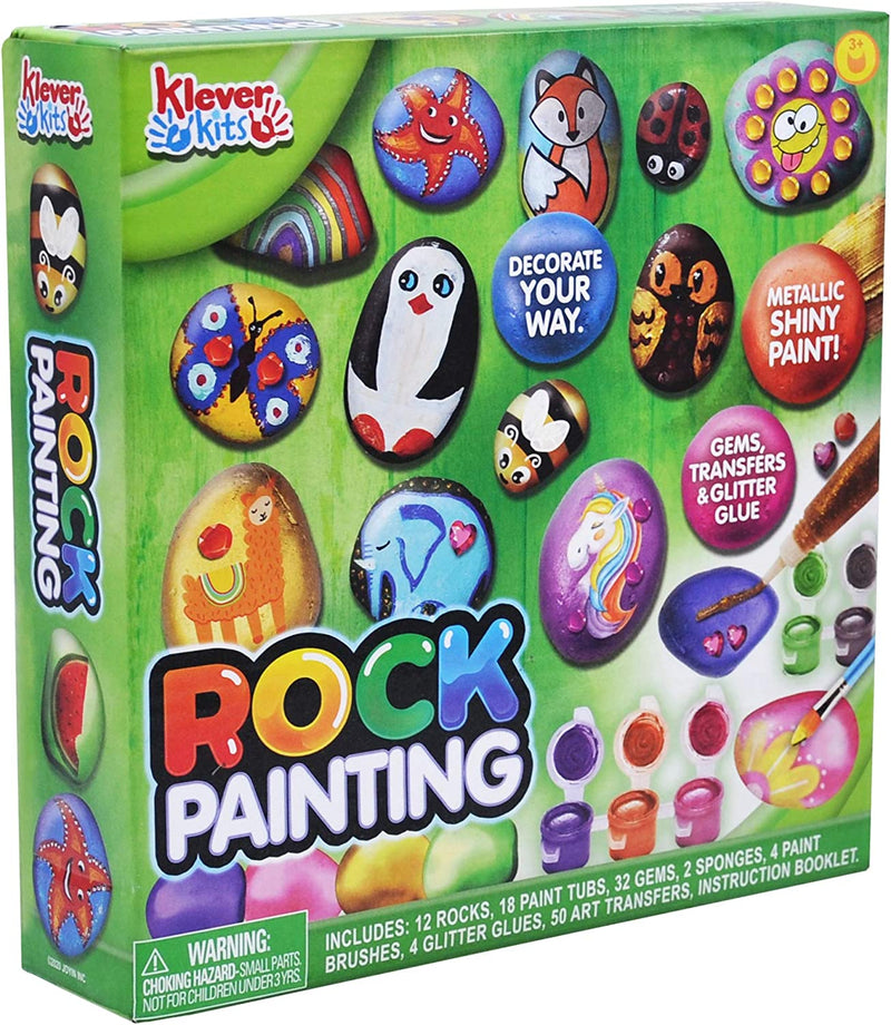 KLEVER KITS - Rock Painting Kit, 12 Rocks
