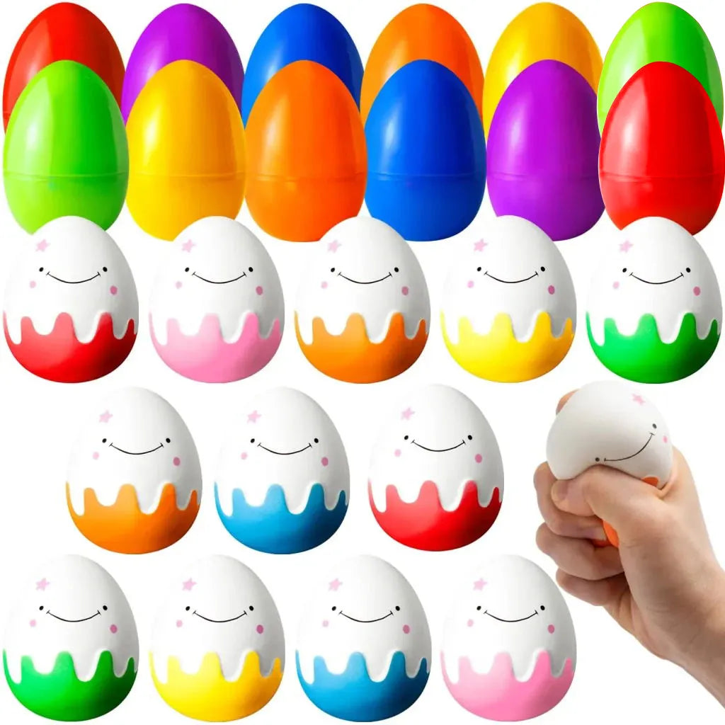  JOYIN 24 PCS Colorful and Squishy Toy Eggs for Easter