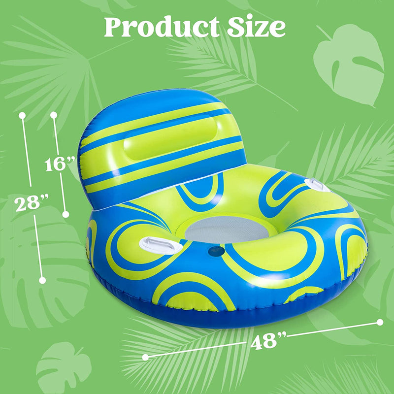 SLOOSH - Inflatable Pool Lounger Float with Big Backrest