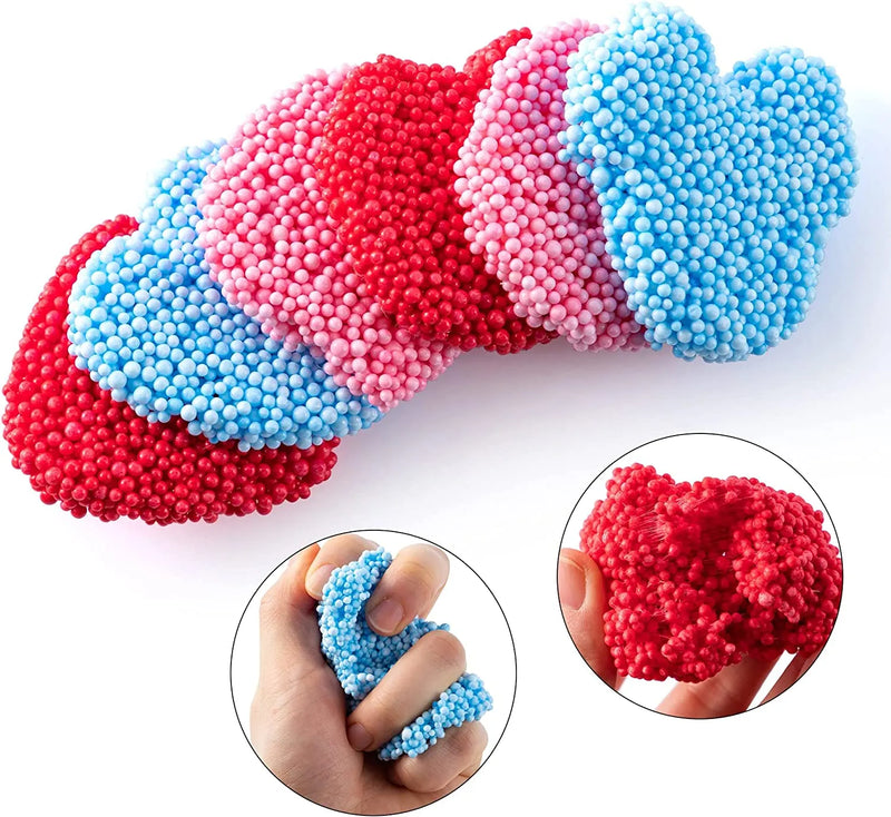 12Pcs Color Foam Squishy Toys with Kids Valentines Cards for Classroom Exchange