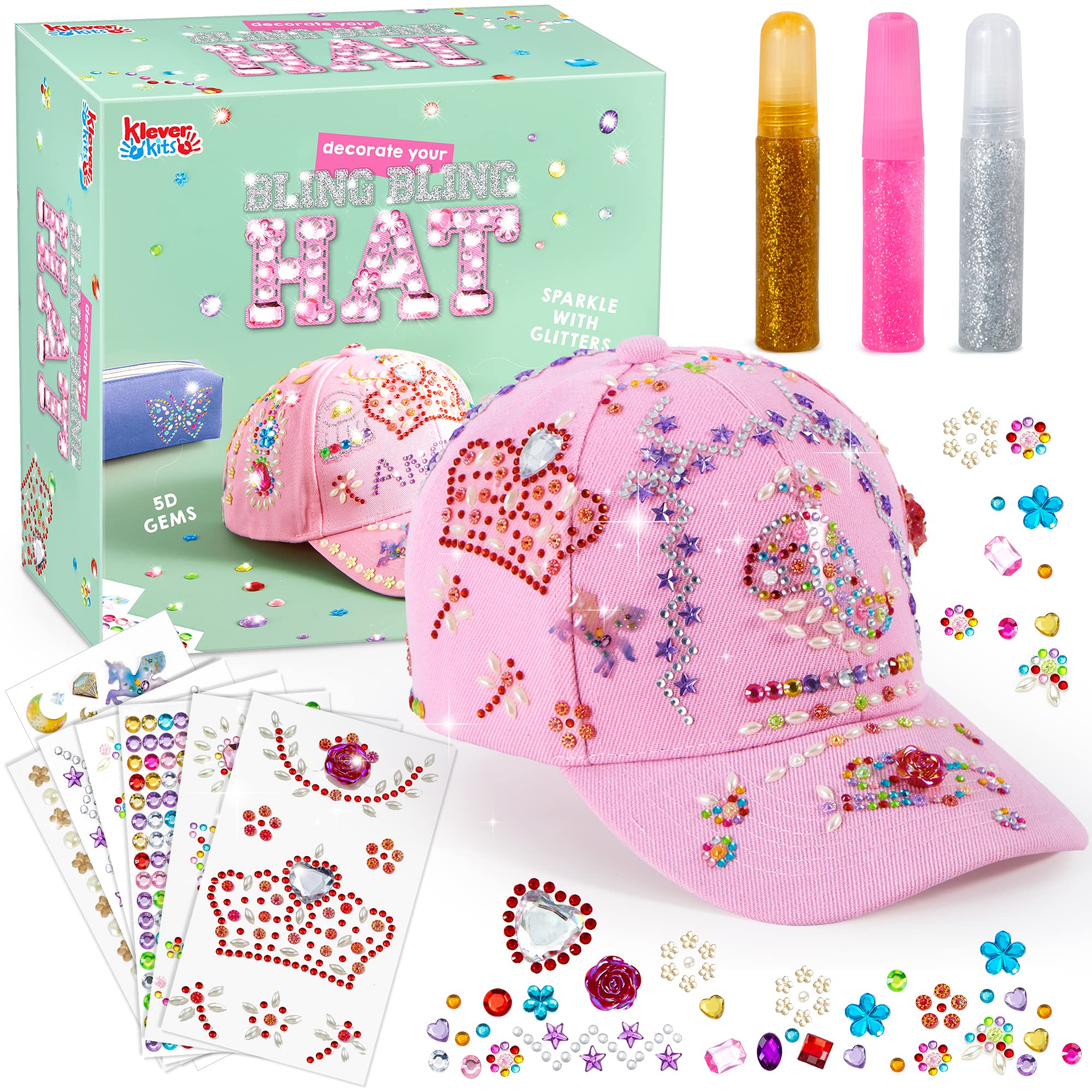 Crafts for Girls Ages 6-8-12 Decorate Your Own Baseball Caps, Arts and  Crafts Kit for Kids 4-12, Valentines Day Gifts for 4 5 6 7 8 9+ Year Old  Girl