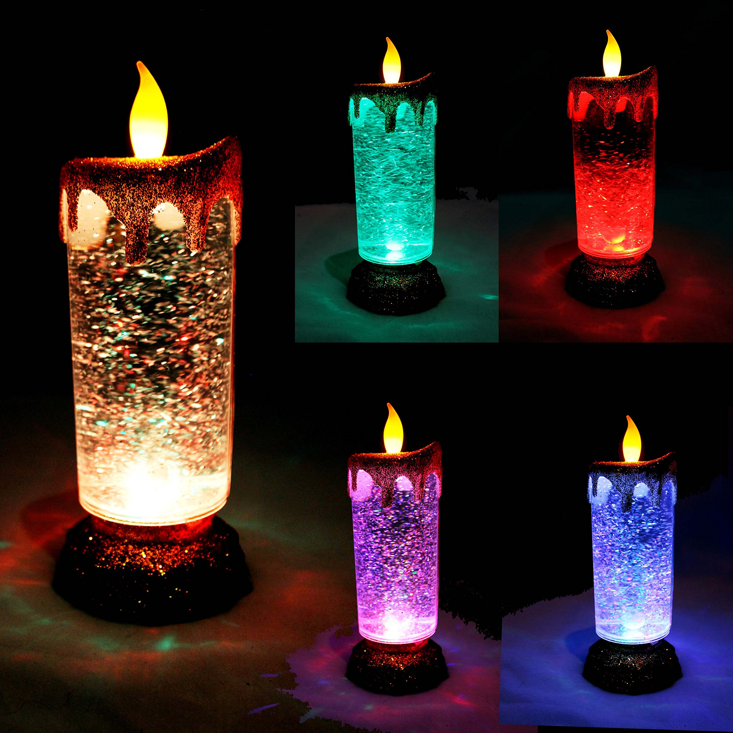 What kind of liquid is used in swirling glitter candles?