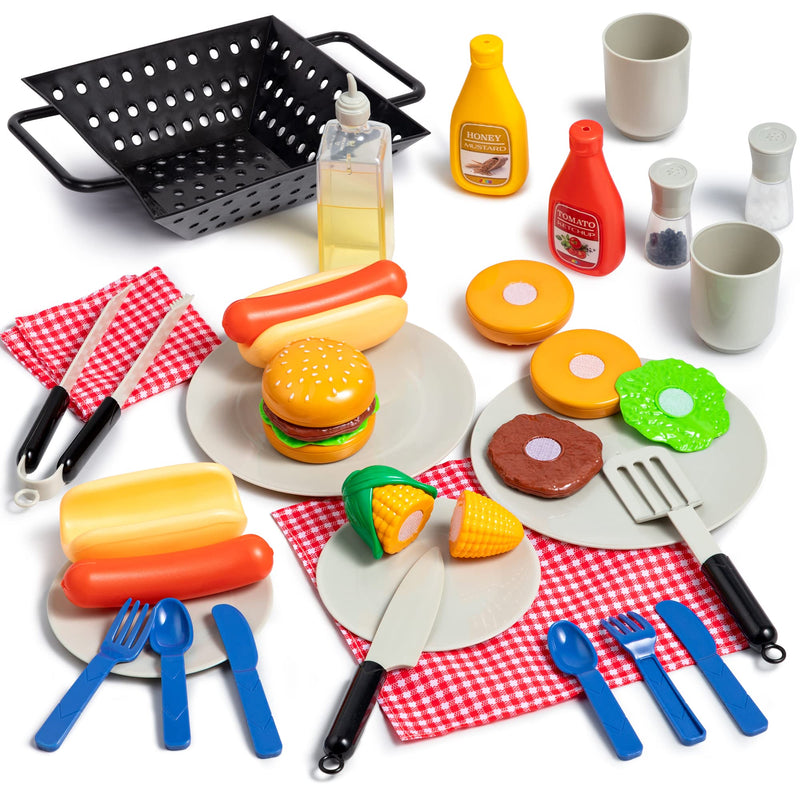 PLAY-ACT - Barbecue Food and Accessories Toy Set, 27 Pcs