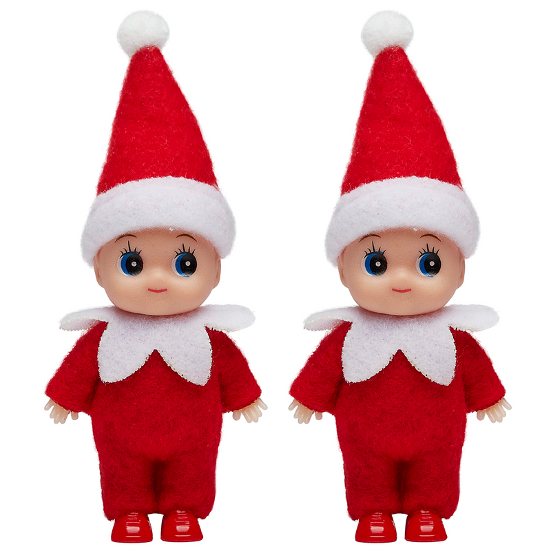2 Pcs Red Tiny Doll Christmas