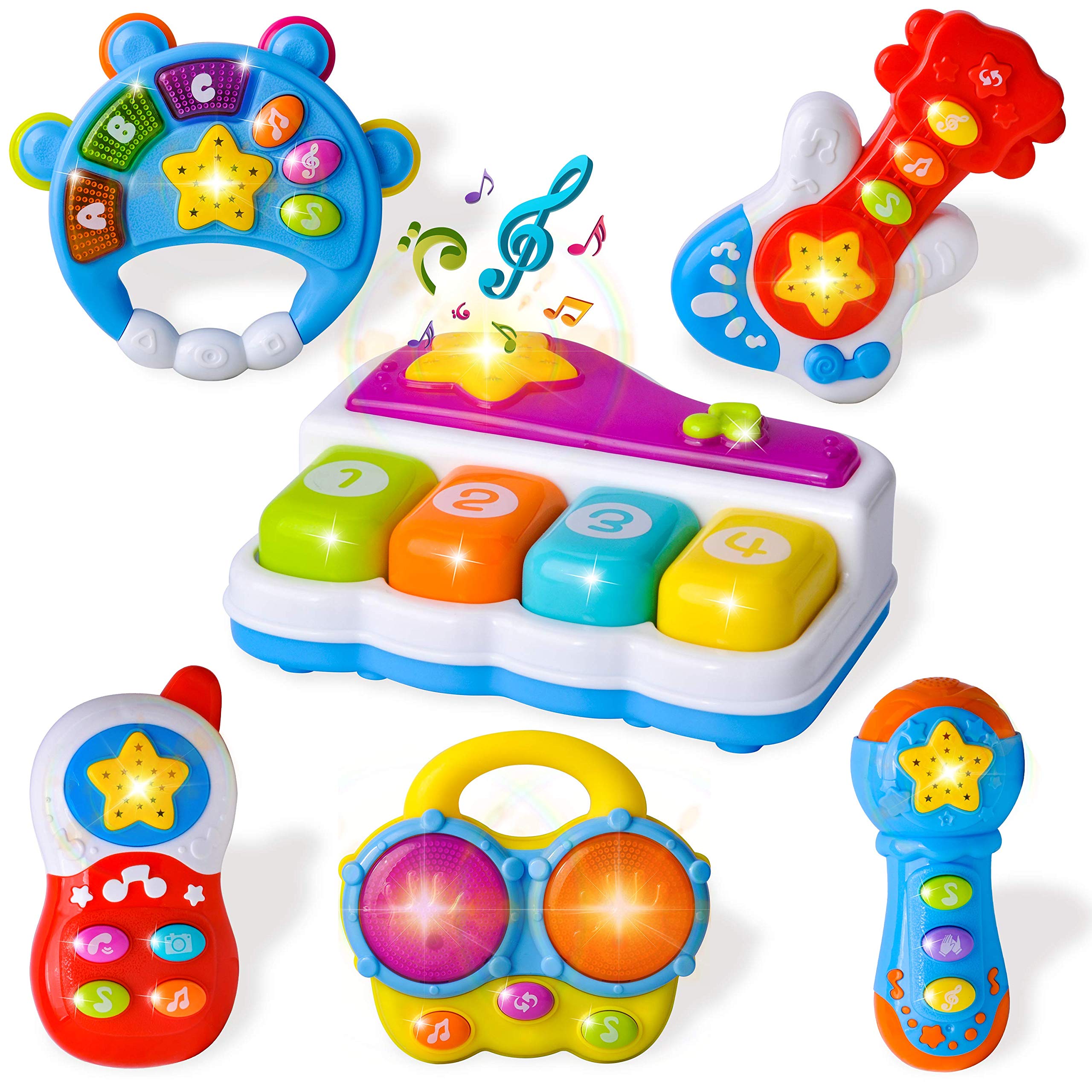 6 Pcs Toddler Sensory Musical Instrument Toys - Joyin