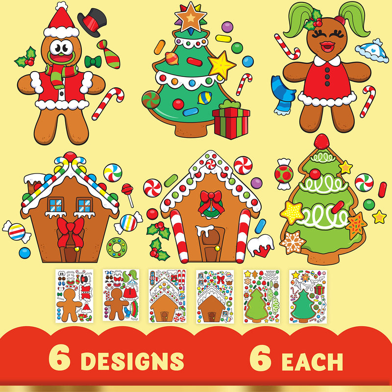 Make-a-Face Gingerbread Series and Trees, 36 Pcs