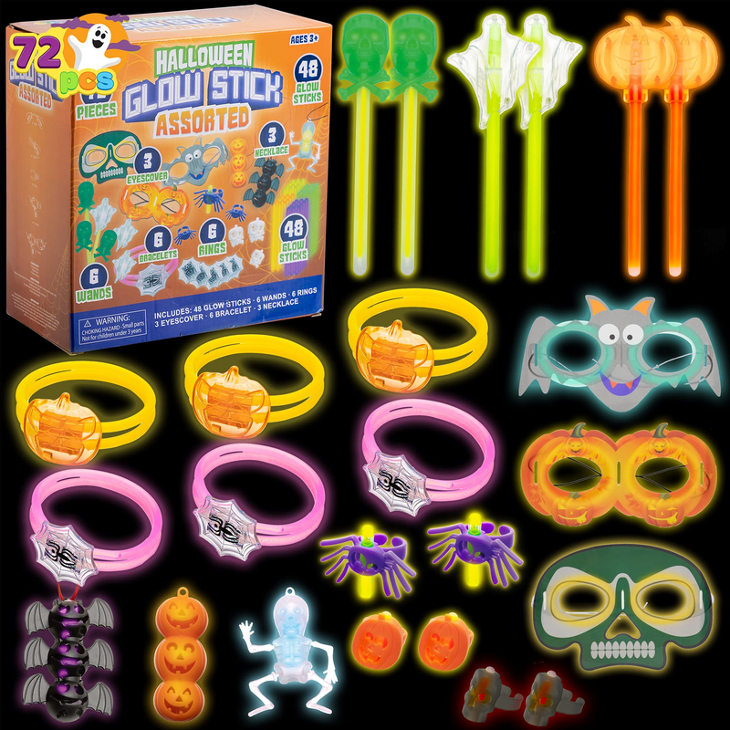 Pumpkin Theme Glow Stick Set,  33 Pcs