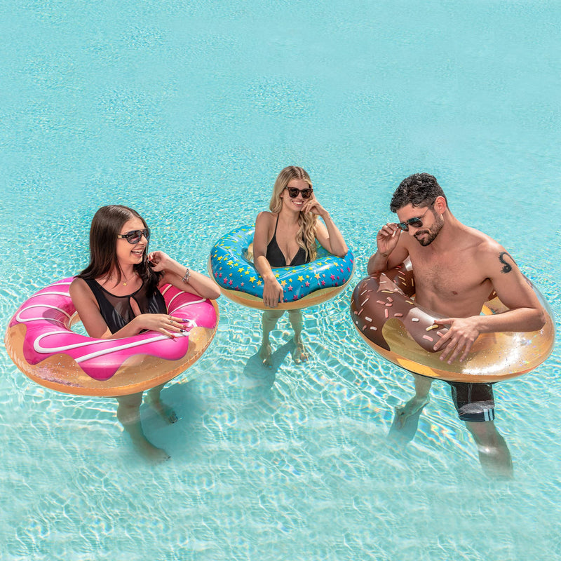 SLOOSH -  Donuts with Glitters Pool Floats, 3 Pcs