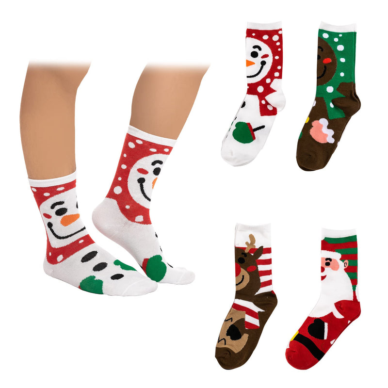 12 Days Advent Calendar - Socks, 12 Packs (Santa, Snowman, Reindeer, Gingerbread Man)