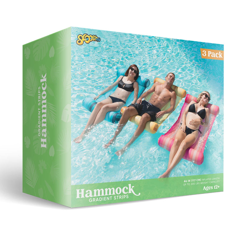 SLOOSH - 4-in-1 Hammock Inflatable Pool Float, 3 Pack