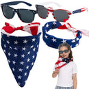 4Pcs July 4th Flag Bandanas & Sunglasses