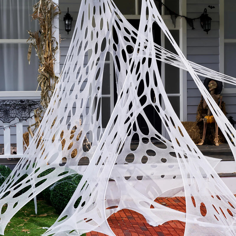 1000ft Halloween Giant Spider Web Decoration,Cut Your Own Stretchy Spider Netting
