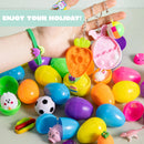 100Pcs Assorted Toys Plus Stickers Prefilled Easter Eggs 2.4in