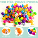 100Pcs Assorted Toys Plus Stickers Prefilled Easter Eggs 2.4in