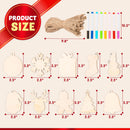 100 Pcs Christmas Wooden Hanging Ornaments with 8 Colored Pens
