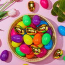 100Pcs Easter Eggs Plastic Fillable Colorful Golden For Easter Hunt Party Decor