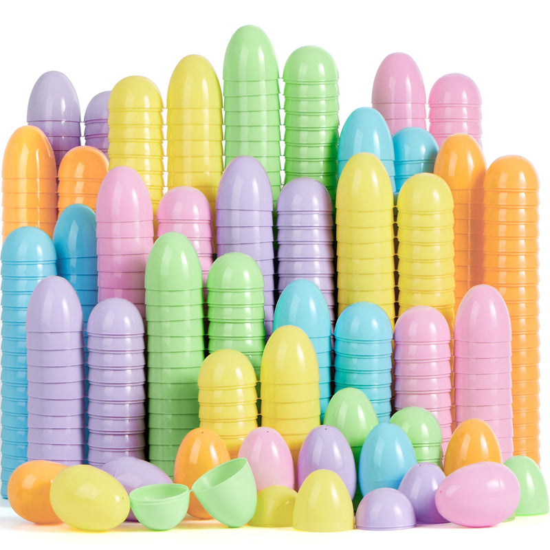100Pcs 3.15" Pastel Large Plastic Fillable Easter Eggs for Easter Hunt
