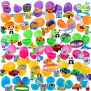 100Pcs Prefilled Easter Eggs With Assorted Toys Plus Stickers Inside for Easter Egg Hunt