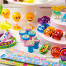 100Pcs Prefilled Printed Eggs with Toys Plus Stickers Inside, Stuffed Eggs for Easter Egg Hunt