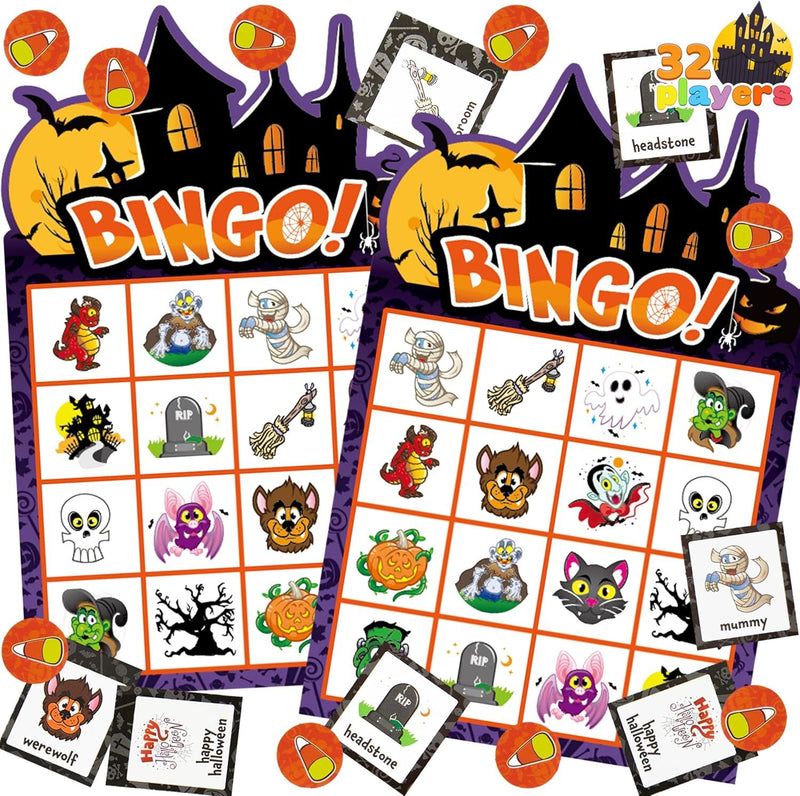 halloween-bingo-game-with-32-cards-joyin for Free Printable Halloween Bingo Cards For 30 Players Halloween Bingo Game With 32 Cards - Joyin for Free Printable Halloween Bingo Cards For 30 Players